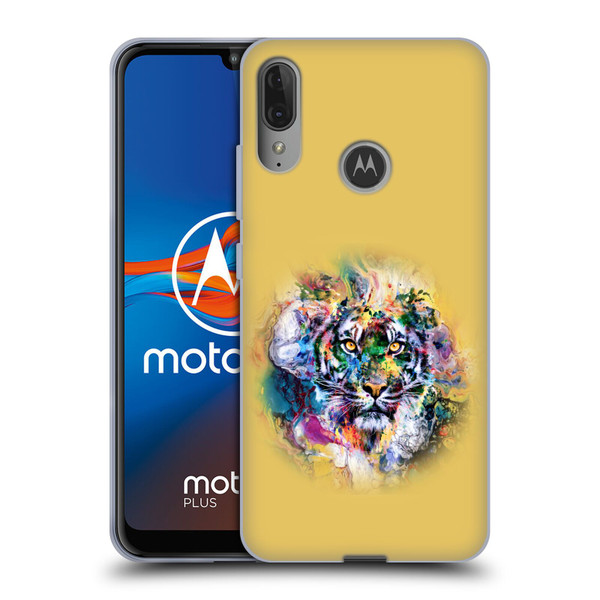 Riza Peker Animal Abstract Abstract Tiger Soft Gel Case for Motorola Moto E6 Plus