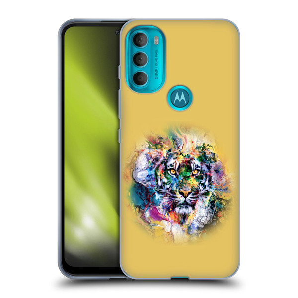 Riza Peker Animal Abstract Abstract Tiger Soft Gel Case for Motorola Moto G71 5G