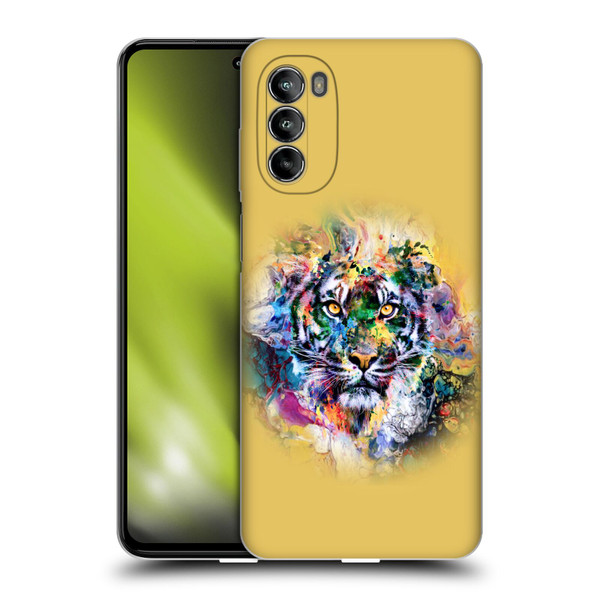 Riza Peker Animal Abstract Abstract Tiger Soft Gel Case for Motorola Moto G82 5G