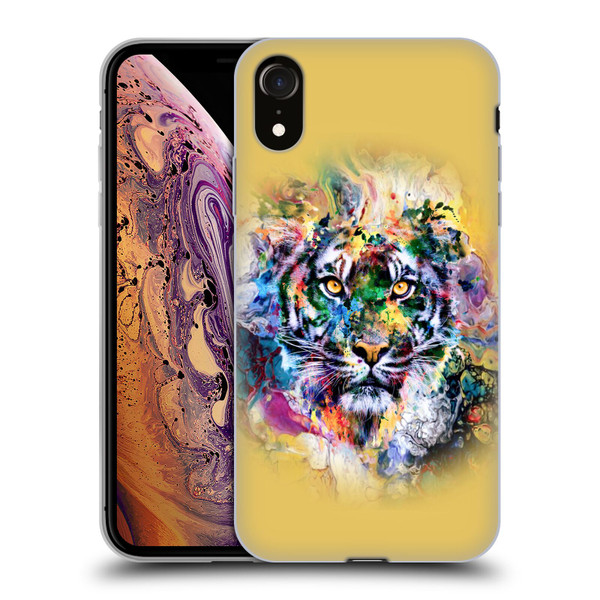 Riza Peker Animal Abstract Abstract Tiger Soft Gel Case for Apple iPhone XR