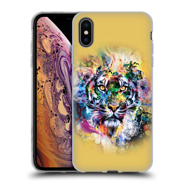 Riza Peker Animal Abstract Abstract Tiger Soft Gel Case for Apple iPhone XS Max