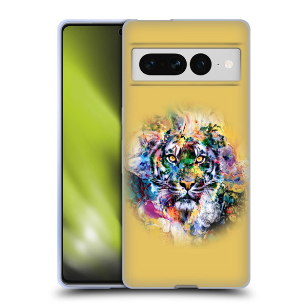 Riza Peker Animal Abstract Abstract Tiger Soft Gel Case for Google Pixel 7 Pro