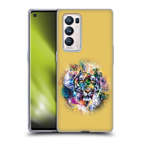 Riza Peker Animal Abstract Abstract Tiger Soft Gel Case for OPPO Find X3 Neo / Reno5 Pro+ 5G