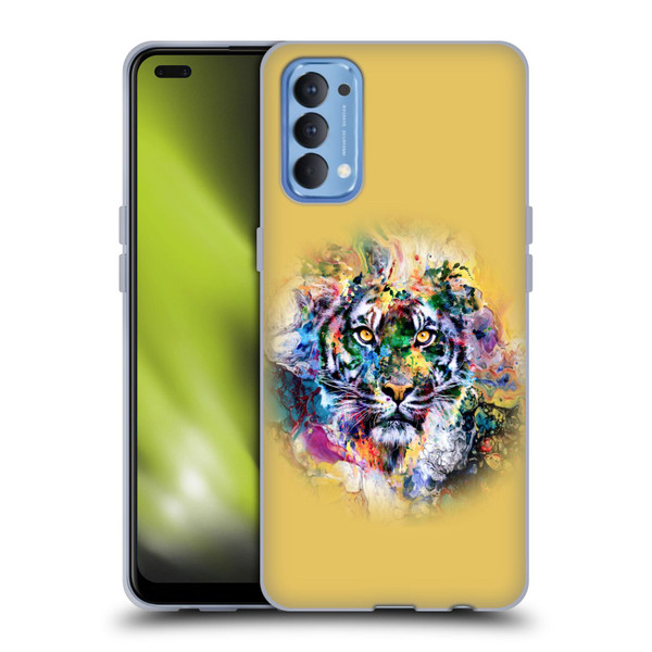 Riza Peker Animal Abstract Abstract Tiger Soft Gel Case for OPPO Reno 4 5G
