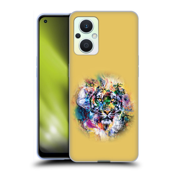 Riza Peker Animal Abstract Abstract Tiger Soft Gel Case for OPPO Reno8 Lite