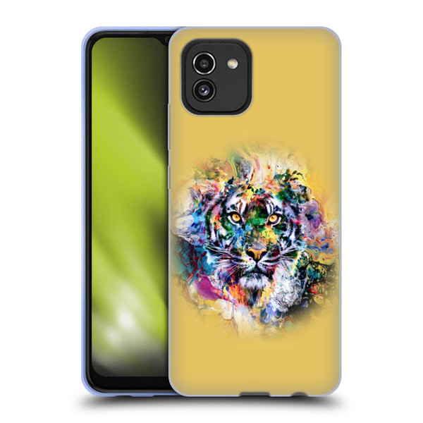 Riza Peker Animal Abstract Abstract Tiger Soft Gel Case for Samsung Galaxy A03 (2021)