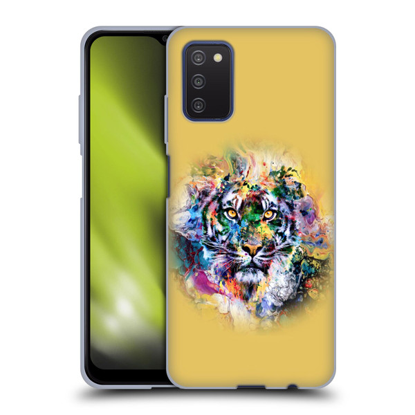 Riza Peker Animal Abstract Abstract Tiger Soft Gel Case for Samsung Galaxy A03s (2021)