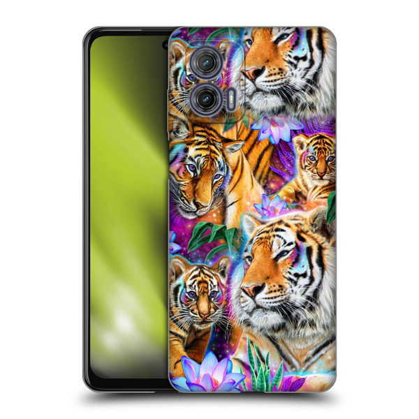 Sheena Pike Big Cats Daydream Tigers With Flowers Soft Gel Case for Motorola Moto G73 5G
