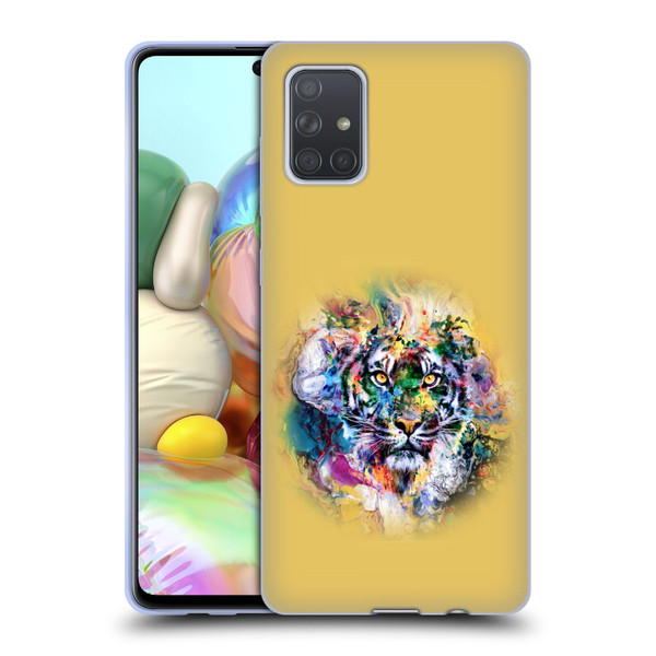 Riza Peker Animal Abstract Abstract Tiger Soft Gel Case for Samsung Galaxy A71 (2019)