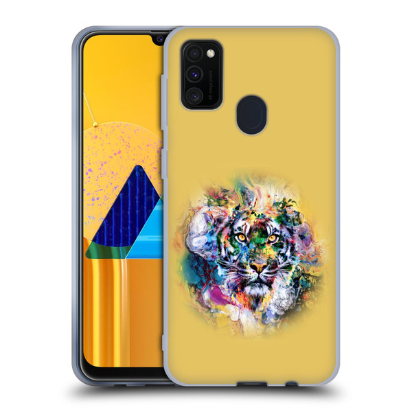 Riza Peker Animal Abstract Abstract Tiger Soft Gel Case for Samsung Galaxy M30s (2019)/M21 (2020)