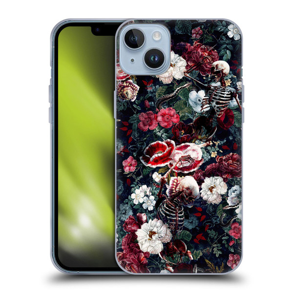 Riza Peker Skulls 9 Skeletal Bloom Soft Gel Case for Apple iPhone 14 Plus