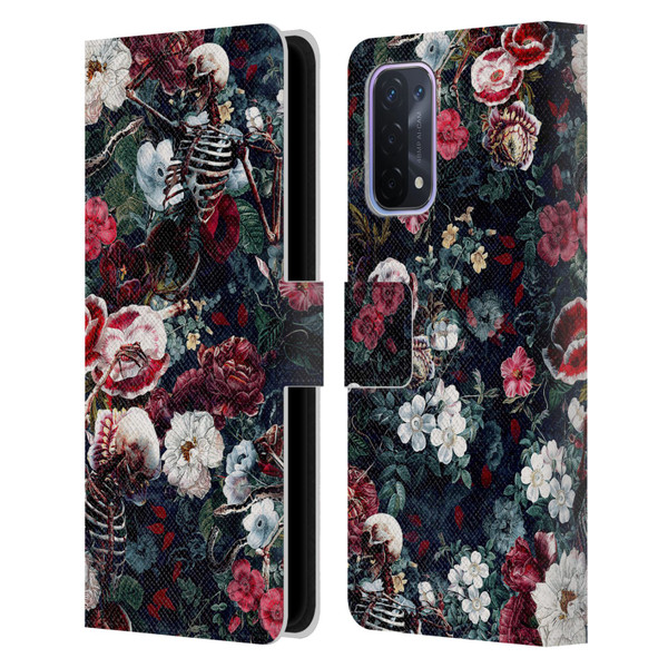 Riza Peker Skulls 9 Skeletal Bloom Leather Book Wallet Case Cover For OPPO A54 5G