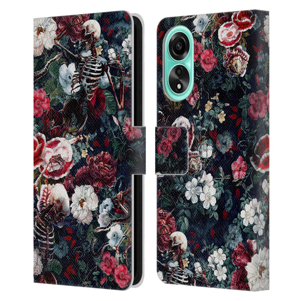 Riza Peker Skulls 9 Skeletal Bloom Leather Book Wallet Case Cover For OPPO A78 5G