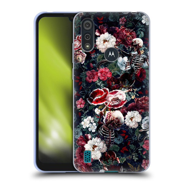 Riza Peker Skulls 9 Skeletal Bloom Soft Gel Case for Motorola Moto E6s (2020)