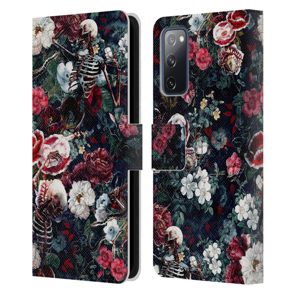 Riza Peker Skulls 9 Skeletal Bloom Leather Book Wallet Case Cover For Samsung Galaxy S20 FE / 5G