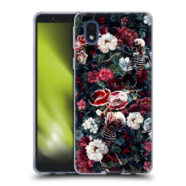 Riza Peker Skulls 9 Skeletal Bloom Soft Gel Case for Samsung Galaxy A01 Core (2020)