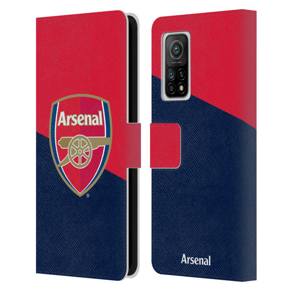 Arsenal FC Crest 2 Red & Blue Logo Leather Book Wallet Case Cover For Xiaomi Mi 10T 5G