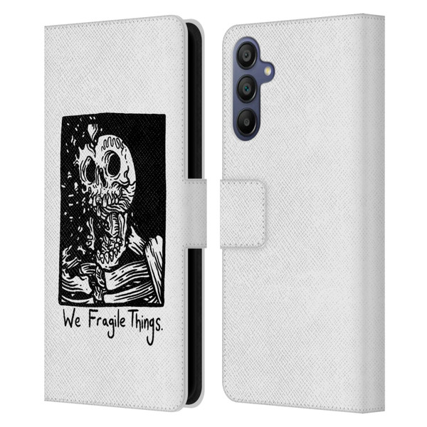Matt Bailey Skull We Fragile Things Leather Book Wallet Case Cover For Samsung Galaxy A15