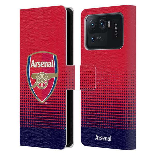 Arsenal FC Crest 2 Fade Leather Book Wallet Case Cover For Xiaomi Mi 11 Ultra