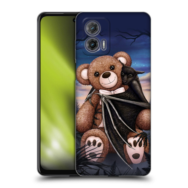 Sarah Richter Animals Bat Cuddling A Toy Bear Soft Gel Case for Motorola Moto G73 5G