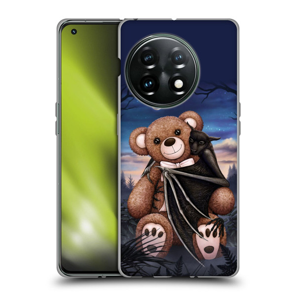 Sarah Richter Animals Bat Cuddling A Toy Bear Soft Gel Case for OnePlus 11 5G