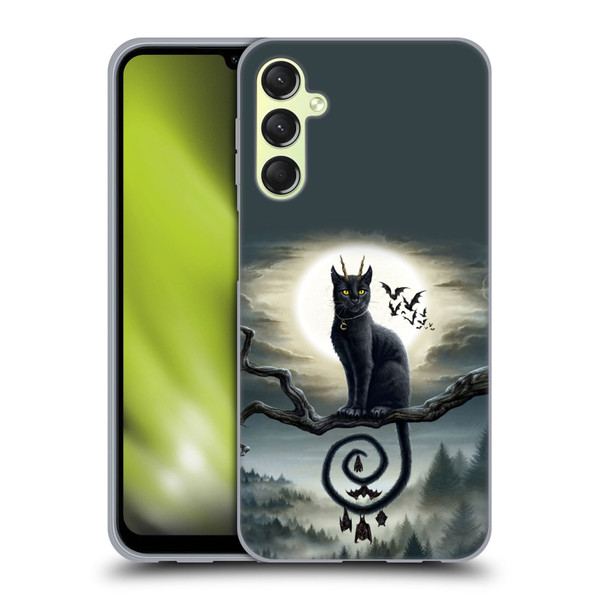 Sarah Richter Animals Gothic Black Cat & Bats Soft Gel Case for Samsung Galaxy A24 4G / Galaxy M34 5G
