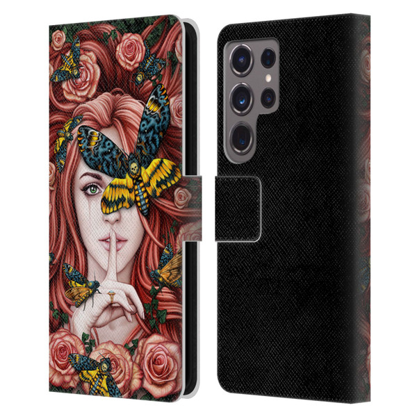 Sarah Richter Fantasy Silent Girl With Red Hair Leather Book Wallet Case Cover For Samsung Galaxy S24 Ultra 5G