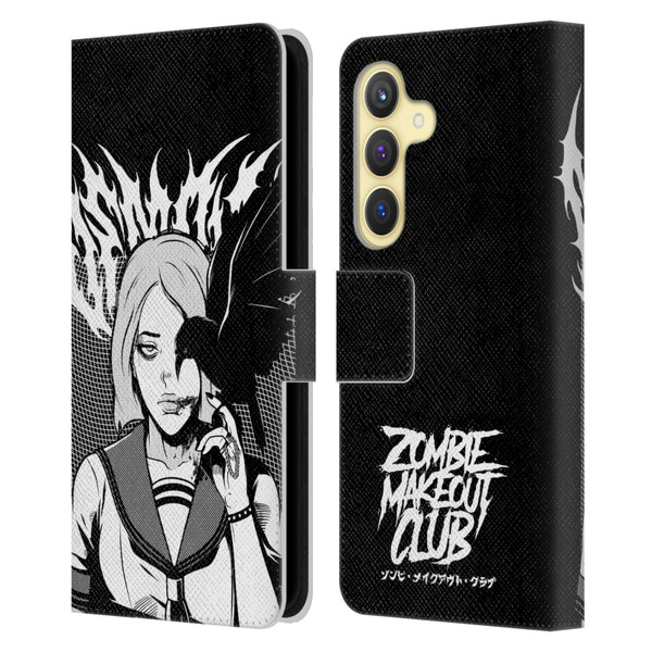 Zombie Makeout Club Art Crow Leather Book Wallet Case Cover For Samsung Galaxy S24 5G