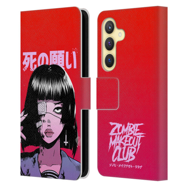 Zombie Makeout Club Art Eye Patch Leather Book Wallet Case Cover For Samsung Galaxy S24 5G
