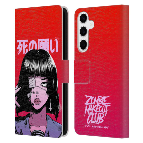 Zombie Makeout Club Art Eye Patch Leather Book Wallet Case Cover For Samsung Galaxy S24+ 5G