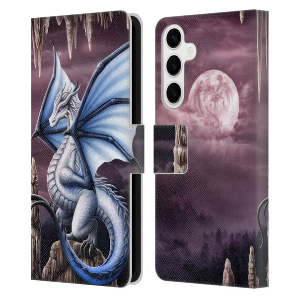 Sarah Richter Fantasy Creatures Blue Dragon Leather Book Wallet Case Cover For Samsung Galaxy S24+ 5G