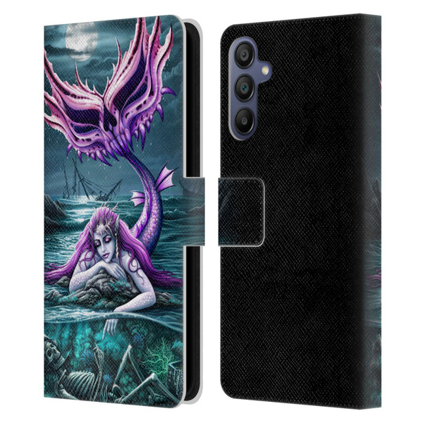 Sarah Richter Gothic Mermaid With Skeleton Pirate Leather Book Wallet Case Cover For Samsung Galaxy A15
