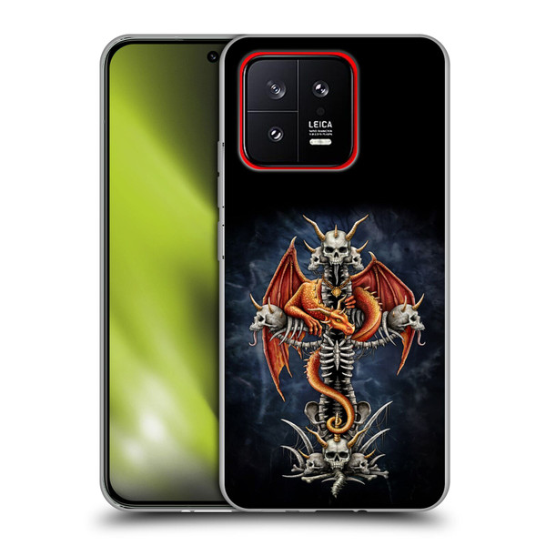 Sarah Richter Fantasy Creatures Red Dragon Guarding Bone Cross Soft Gel Case for Xiaomi 13 5G