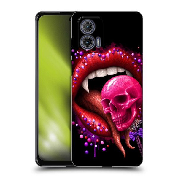 Sarah Richter Skulls Red Vampire Candy Lips Soft Gel Case for Motorola Moto G73 5G