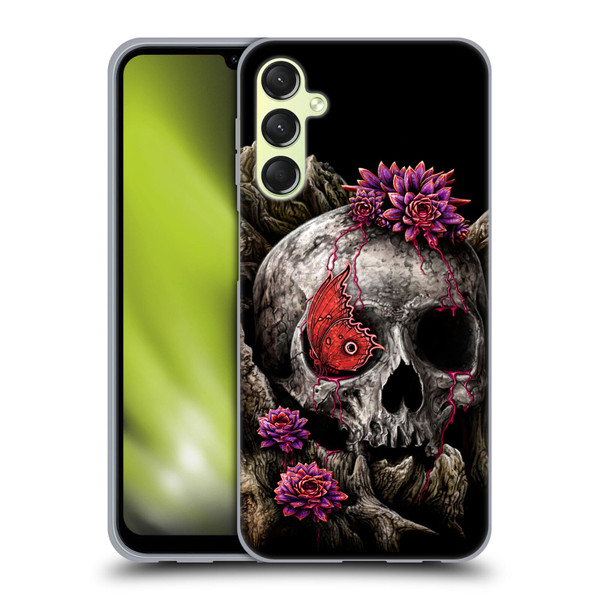 Sarah Richter Skulls Butterfly And Flowers Soft Gel Case for Samsung Galaxy A24 4G / Galaxy M34 5G