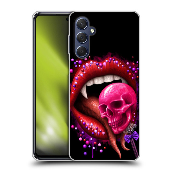 Sarah Richter Skulls Red Vampire Candy Lips Soft Gel Case for Samsung Galaxy M54 5G
