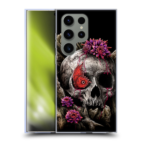 Sarah Richter Skulls Butterfly And Flowers Soft Gel Case for Samsung Galaxy S24 Ultra 5G
