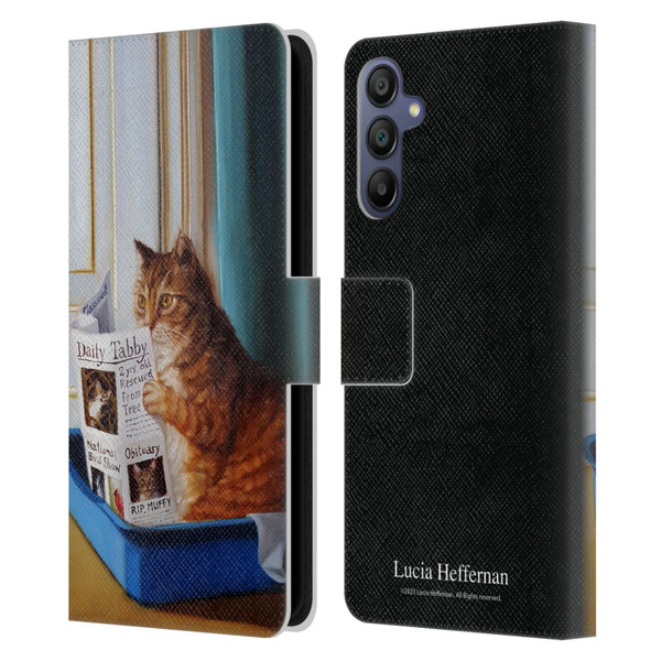 Lucia Heffernan Art Kitty Throne Leather Book Wallet Case Cover For Samsung Galaxy A15