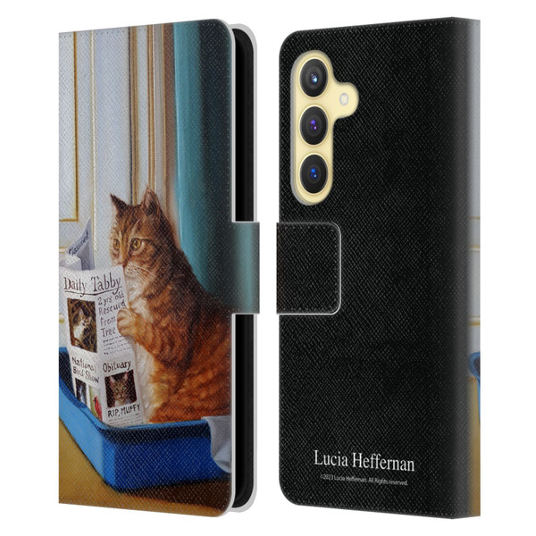 Lucia Heffernan Art Kitty Throne Leather Book Wallet Case Cover For Samsung Galaxy S24 5G