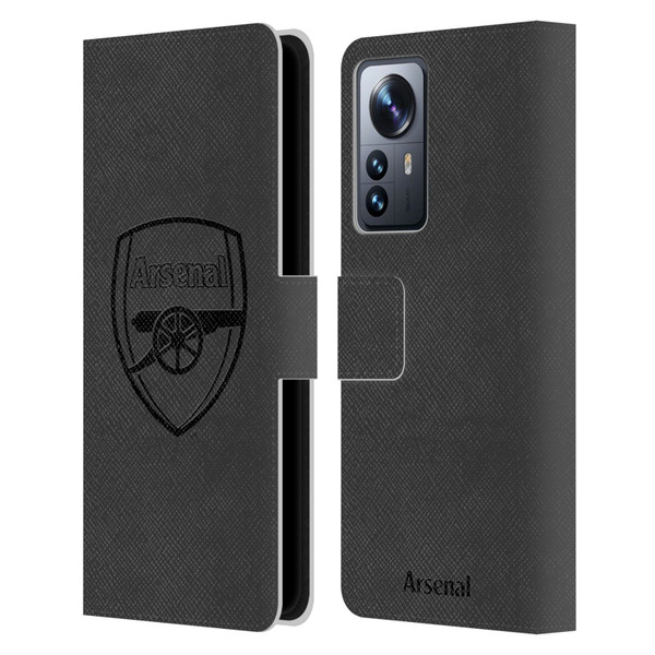 Arsenal FC Crest 2 Black Logo Leather Book Wallet Case Cover For Xiaomi 12 Pro