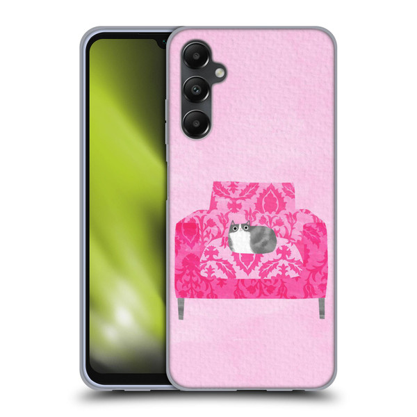Planet Cat Arm Chair Rose Chair Cat Soft Gel Case for Samsung Galaxy A05s
