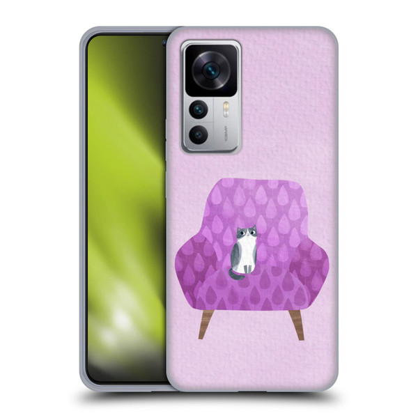 Planet Cat Arm Chair Lilac Chair Cat Soft Gel Case for Xiaomi 12T 5G / 12T Pro 5G / Redmi K50 Ultra 5G