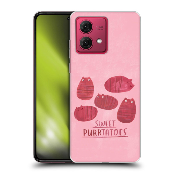Planet Cat Puns Sweet Purrtatoes Soft Gel Case for Motorola Moto G84 5G