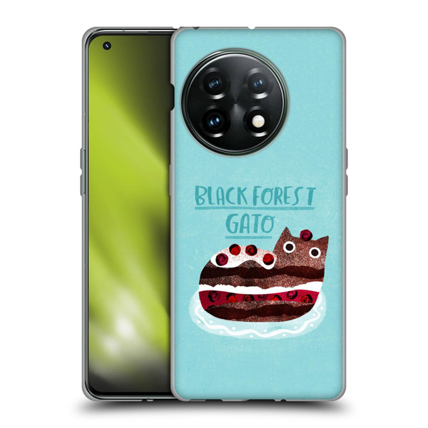 Planet Cat Puns Black Forest Gato Soft Gel Case for OnePlus 11 5G
