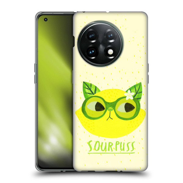 Planet Cat Puns Sour Puss Soft Gel Case for OnePlus 11 5G