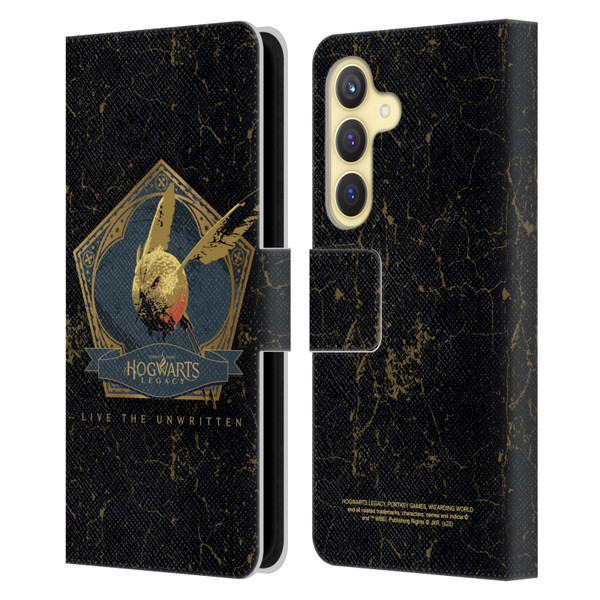 Hogwarts Legacy Graphics Golden Snidget Leather Book Wallet Case Cover For Samsung Galaxy S24 5G