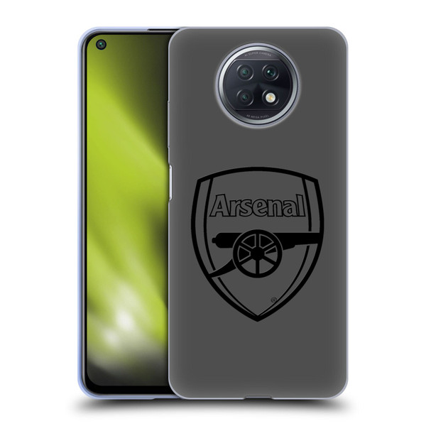 Arsenal FC Crest 2 Black Logo Soft Gel Case for Xiaomi Redmi Note 9T 5G