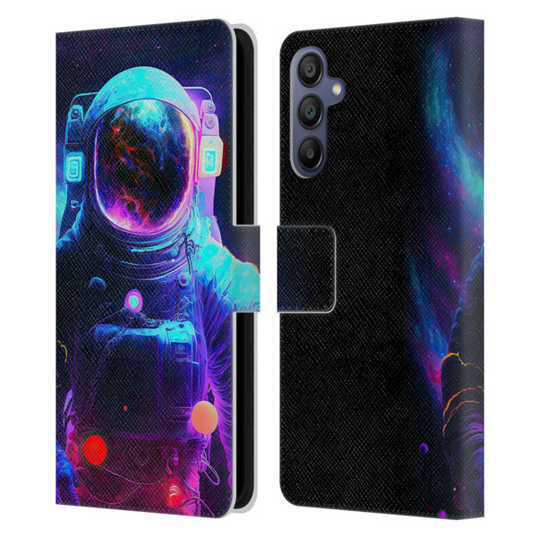 Wumples Cosmic Arts Astronaut Leather Book Wallet Case Cover For Samsung Galaxy A15