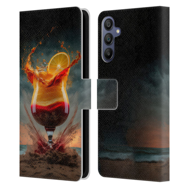 Spacescapes Cocktails Summer On The Beach Leather Book Wallet Case Cover For Samsung Galaxy A15