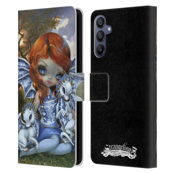 Strangeling Dragon Blue Willow Fairy Leather Book Wallet Case Cover For Samsung Galaxy A15